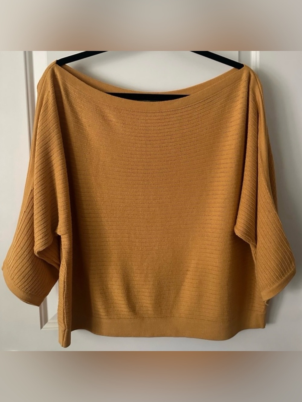 prAna Lightweight Knit Sweater Poncho Dolman Sleeve Wide Neck Mustard L